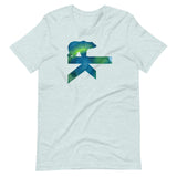 Unisex Blue-Green Watercolor Karhu Logo T-Shirt